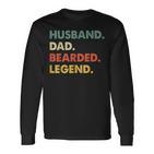 Vintage Beard Husband Dad Bearded Legend Men Langarmshirts