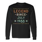 Vintage Legend Seit Juli 1988 Geburtstag Männer Frauen Langarmshirts
