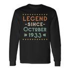 Vintage Legend Seit Oktober 1933 Geburtstag Männer Frauen Langarmshirts