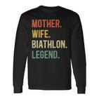 Vintage Mutter Frau Biathlon Legende Retro Wintersport Langarmshirts