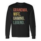 Vintage Oma Ehefrau Gaming Legende Retro Gamer Oma Langarmshirts