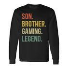 Vintage Sohn Bruder Gaming Legende Retro Video Gamer Boy Geek Langarmshirts