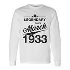 90 Geburtstag 90 Jahre Alt Legendär Seit März 1933 V2 Langarmshirts