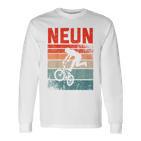 BMX Fahrer Fan Langarmshirts für Kinder, Vintage 9. Geburtstag Junge