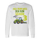 Kinder Ich Bin Schon 3 Traktor Langarmshirts für Jungen, Trecker Motiv