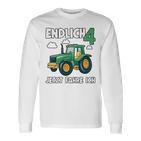 Kinder Traktor Langarmshirts zum 4. Geburtstag mit Lustigen Sprüchen für Jungs