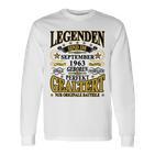 Legenden 1963 Geburt Langarmshirts, Lustiges 60. Geburtstag Langarmshirts