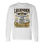 Legenden November 1958 Geburtstag Langarmshirts, 65 Jahre Lustiges Tee