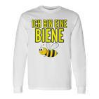 Lustiges Bienen-Motiv Langarmshirts Ich bin eine Biene in Weiß für Imker