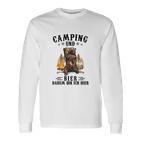 Lustiges Camping und Bier Langarmshirts Darum bin ich hier für Herren