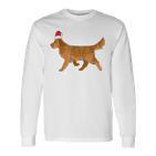 Lustiges Golden Retriever Weihnachts-Langarmshirts, Hunde-Design Tee