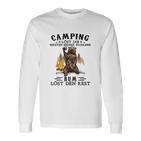 Lustiges Herren Camping Langarmshirts Camping & Rum lösen Probleme, Outdoor Tee