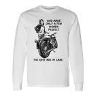 Motorrad Fahrerin Babe Lady Vintage Retro Bikerin Biker Langarmshirts