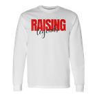 Raising Legends Slogan Langarmshirts, Weiß mit Rotem Text