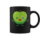 Apfel-Charakter Tassen für Kinder, Lustiges Design in Schwarz