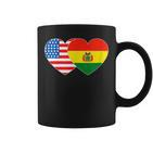 Bolivien USA Flagge Herz Tassen für Bolivianisch-Amerikanische Patrioten