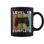 Herren 18 Geburtstag Jungen Gamer Level 18 Complete Tassen