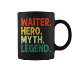 Herren Waiter Hero Myth Legend Retro Vintage Kellner Tassen