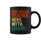 Lehrer Der 2 Klasse Held Mythos Legende Vintage-Lehrertag Tassen