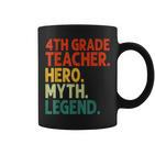 Lehrer Der 4 Klasse Held Mythos Legende Vintage-Lehrertag Tassen