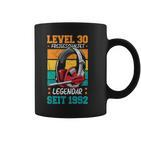 Level 30 Jahre Geburtstags Mann Gamer 1992 Geburtstag Tassen