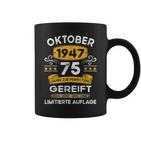 Oktober 1947 Lustige Geschenke 75 Geburtstag Tassen