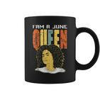 Queens Are Born In June Tassen, Afro-Schwarz, Lustiges Geburtstagsmotiv