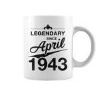 80 Geburtstag 80 Jahre Alt Legendär Seit April 1943 V6 Tassen