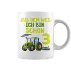 Kinder Ich Bin Schon 3 Traktor Tassen für Jungen, Trecker Motiv