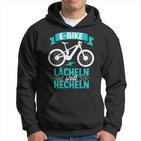 E Bike Lächeln Statt Hecheln Fahrradfahrer Mountainbike Hoodie