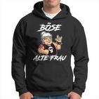 Lustiges Schwarz Hoodie Böse Alte Frau Cartoon für Damen