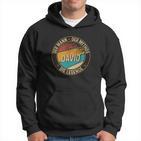 Personalisiertes Schwarzes Hoodie David, Mann Mythos Legende, Vintage-Stil