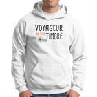 Französisches Reise-Hoodie Voyageur (Un Peu) Timbré mit Briefmarke und Flugzeug