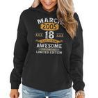 18 Geburtstag Geschenke Mann Frau Jahrgang März 2005 Frauen Hoodie