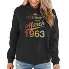 60 Geburtstag 60 Jahre Alt Legendär Seit März 1963 V3 Frauen Hoodie