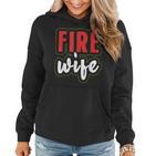 Feuerwehrfrau Ehefrau Damen Hoodie, Schwarz mit Aufschrift