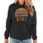 Herren Vintage Der Mann Mythos Die Legende 1951 72 Geburtstag Frauen Hoodie