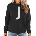 J Buchstabe Zahl Symbol Alphabet Initiale Frauen Hoodie