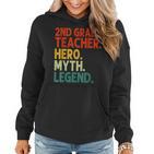 Lehrer Der 2 Klasse Held Mythos Legende Vintage-Lehrertag Frauen Hoodie