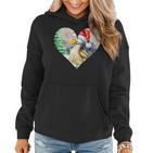 Lustige Ente Weihnachtsmütze Vintage Valentinstag Ente V2 Frauen Hoodie