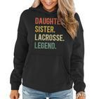 Vintage Tochter & Schwester Lacrosse Legende, Retro Lacrosse Girl Hoodie