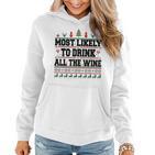 Familien-Weihnachts-Hoodie: Wer trinkt den Wein? Lustiges Design