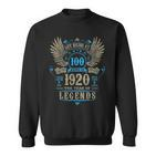 100 Jahre Legende Sweatshirt Männer, Perfektes 1920 Geburtstags-Outfit