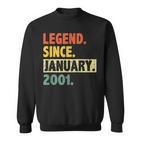 22 Geburtstag Legende Seit Januar 2001 22 Jahre Alt Sweatshirt