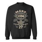 27 Geburtstag Geschenk Mann Mythos Legende März 1996 Sweatshirt