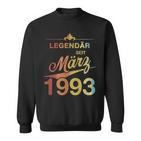 30 Geburtstag 30 Jahre Alt Legendär Seit März 1993 V2 Sweatshirt