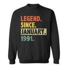 32 Geburtstag Legende Seit Januar 1991 32 Jahre Alt Sweatshirt