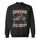 35. Geburtstag Biker Sweatshirt 1988, Herren Motorrad Chopper Design