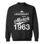 60 Geburtstag 60 Jahre Alt Legendär Seit März 1963 V4 Sweatshirt