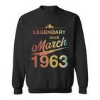 60 Geburtstag 60 Jahre Alt Legendär Seit März 1963 V6 Sweatshirt